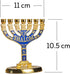 JL Kippha's Gold Shalom Israel Menorah 7 Branch Decorative Judaica Candle Holder for Jewish Festival 10x10cm