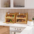 Required(14.9" 11" 15.3") BAMBANG Extra Large Bread Box, Double Layer Bread Box for Homemade Bread, Bamboo Wooden Bread