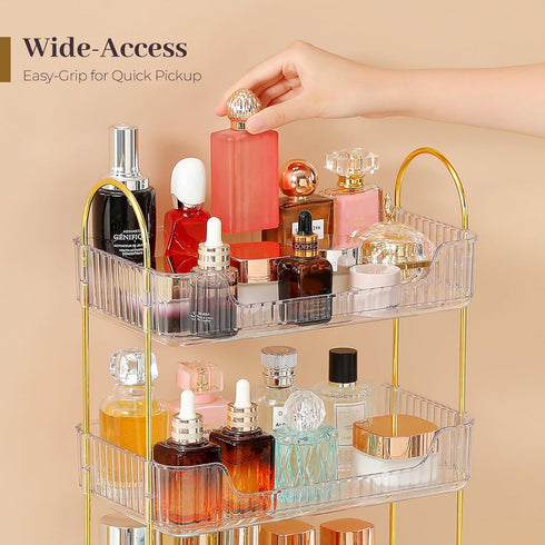 Counter 3 Countertop Aveniee Bathroom Organizer, Tier Perfume Skin Care Storage Shelf, Vanity Makeup Tray for Cosmetic