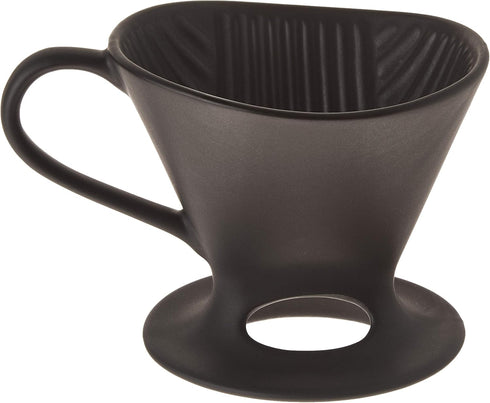 Melitta 1 Cup Porcelain Pour-Over Cone Coffeemaker, Glossy Black