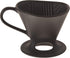 Melitta 1 Cup Porcelain Pour-Over Cone Coffeemaker, Glossy Black