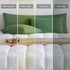 JELLYMONI Pillowcases Standard Set of 2, Green Cotton Envelope Pillow Covers 20×26in, 100% Washed Cotton Soft