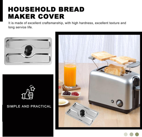 Stainless Steel Toaster Lid, 2 Slice Toaster Cover, Bread Maker Appliance Top Cover, Sandwich Machine Accessories