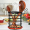Black Kitchen Utensil Holder, 360° Rotating Caddy for Countertop, 5.2" x 6" Large Cylinder Spatula Holder