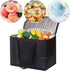 DIOMMELL Set 4 of Large Insulated Reusable Grocery Bags with Sturdy Zipper and Handles, Foldable Washable Heavy Duty