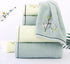 Pidada Set of 2 Hand Towels with Embroidered Bird Tree Pattern 100% Cotton for Bathroom