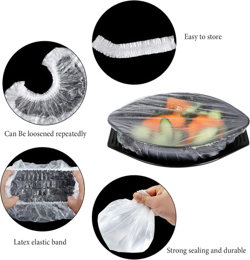DYM 90PCS Reusable Elastic Stretch Bowl Covers - Food Storage Covers for Leftover and Meal Prep (90), (Y11M)