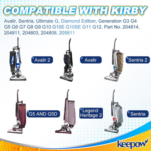 KEEPOW Vacuum Bags for Kirby Sentria, F Style Vacuum Cleaner Bags for Kirby Avalir 2, Ultimate G, Diamond Edition, G