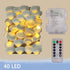 Natural Beach Seashell String Lights 13.85 Ft 40 Warm White LED Battery Operated Ocean Lights