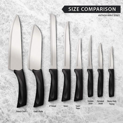 Rada Cutlery Anthem Series Tomato Slicer Knife, Made in USA, with Black Handle