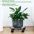 DEELF OUTLET 3 Packs 13 inches Large Metal Plant Caddy with Wheels Round Planter Dolly Pot Mover Rollers Wrought Iron
