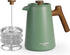 POLIVIAR French Press Coffee Maker, 34 oz Coffee Press with Real Wood