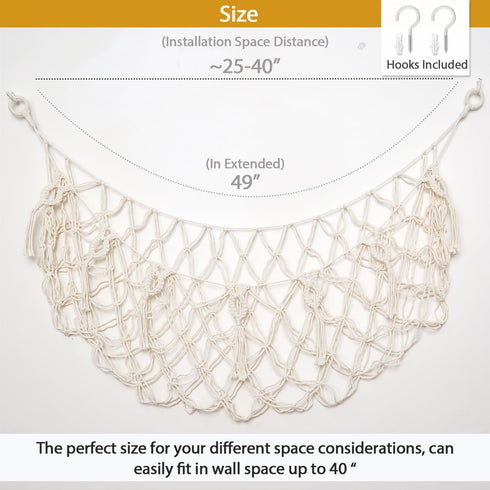 YKBU Hammock (Cream,49" Stuffy Animal Net for Stuffed Animals Storage Macrame Stuffed Animal Toy Display Plush Toy