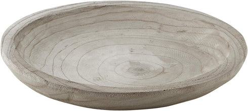 Santa Barbara Design Studio Hand Carved Paulownia Wood Serving Bowl, Large, Grey TableSugar