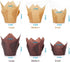 GOLDEN APPLE 200 Pcs Tulip Cupcake Liner Baking Cups for Weddings, Birthdays, Baby Showers (Medium, Natural)