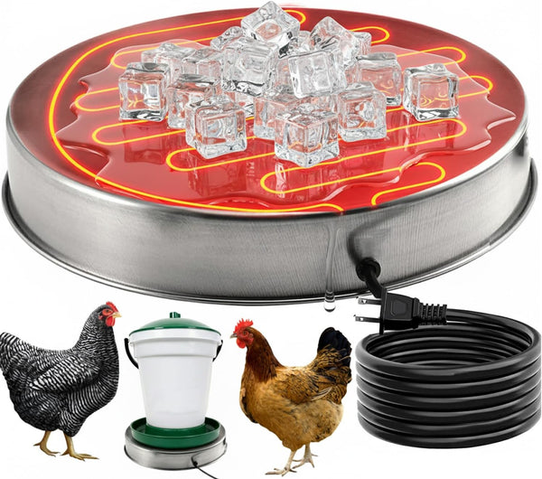 H&G lifestyles Chicken Water Heater, Heated Chicken Waterer,Poultry Water Heater for Winter,