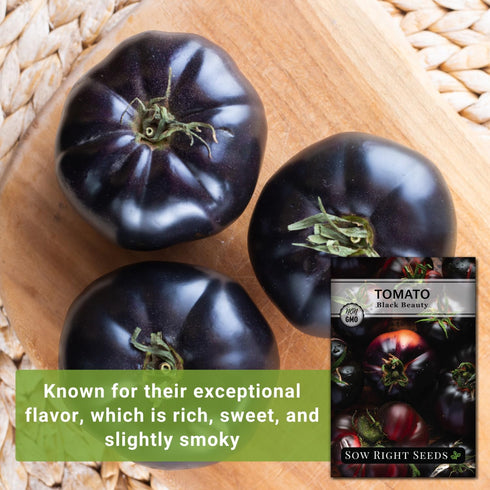 Packet (1) Sow Right Seeds - Black Beauty Tomato Seeds for Planting - Non-GMO Heirloom with Instructions to Plant an