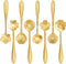 Maitys 16 Pieces Gold Stainless Steel Flower Coffee Spoon Set, Dessert Spoon, Sugar Spoon, Ice Cream Spoon for Kitchen