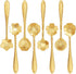 Maitys 16 Pieces Gold Stainless Steel Flower Coffee Spoon Set, Dessert Spoon, Sugar Spoon, Ice Cream Spoon for Kitchen