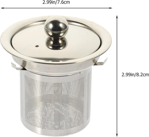 Hemoton Tea Strainer Insert with Lids Stainless Steel Tea Infuser Tea Filters Metal Teapot Replacement Mesh Strainer Tea Pot Accessories (Silver M) by Hemoton