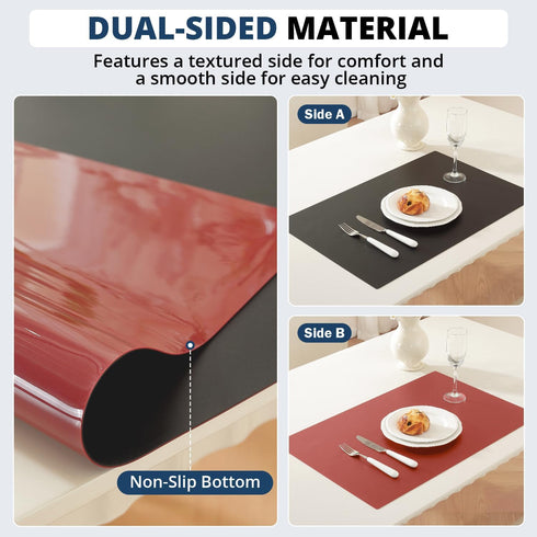 16 40 Inch, 1.5mm OstepDecor Black Table Protector x Thick Plastic Table Cover Protector, PVC Table Top Protector