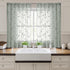 HOMEIDEAS Sage Green Sheer Curtains, 52 x 54 Inch Length, 2 Panels Embroidered Leaf Pattern for Bedroom and Kitchen