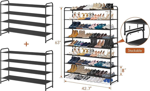 4 Closet 30-Pairs Closet, KIMBORA Tier Long Shoe Rack for Floor, Wide Shoe Shelf Storage Organizer Stackable Sneaker
