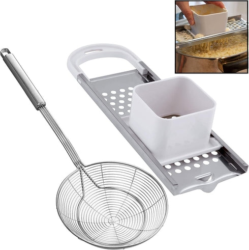 Premium Grade Stainless Steel Spaetzle Maker with Safety Pusher, Stainless Steel Spider