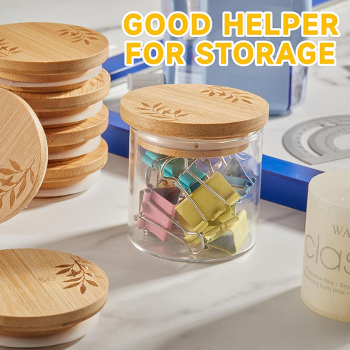 6 Set Pcs Yogurt Jar Lids Compatible with Oui Yogurt Jars Bamboo Wooden Lids Round Reusable Canning Covers
