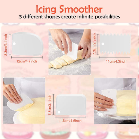 83 Pieces Stainless Steel Icing Piping Nozzle Tip Set with 44 Numbered Icing Tips and Frosting Tools for Cake DIY