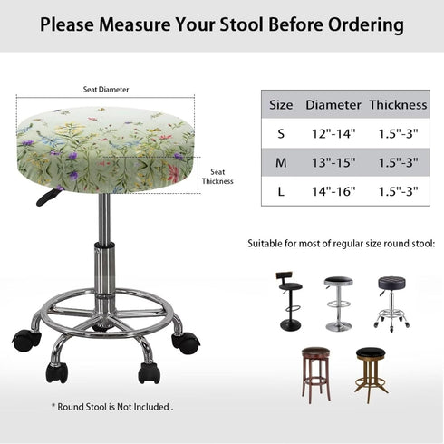 14-16 Inch Bar Stool Covers Elastic Fabric Dia Round Stool Dust Covers Stretchy Washable Stool Seat Slipcover Chair