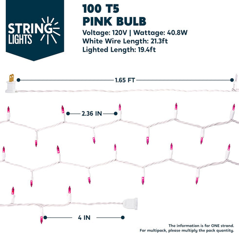 Indoor,200(2100) Light,42.8 Joiedomi Christmas String Lights Mini Pink FT Lighting Decor for Dorm Classroom Bedroom
