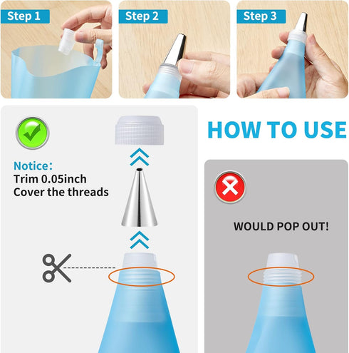 Reusable Piping Bags and Tips Set, Cake Decorating Tools with Icing Pastry Bags and Couplers