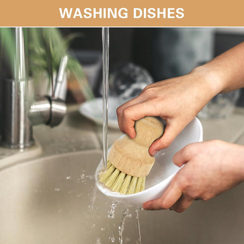 Qaskwaer Set 1 Set Wooden Dish Brushes, Dish Dishwashing Brush for Cleaning Dishes, Kitchen Wooden Cleaning Dsihes