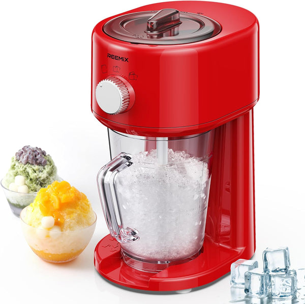 Shaved Ice Machine, Electric Ice Shaver and Snow Cone Machine with Large Capacity Storage, Adjustable Thickness