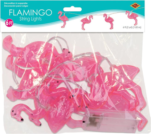 Beistle Pink Flamingo String Lights, 6'