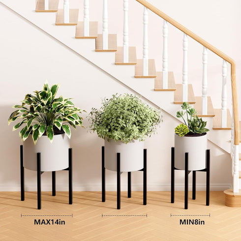 8-14 Inch (8-14inch 2PK) Urban Deco Adjustable Metal Plant Stand Outdoor & Indoor Planter With Stand Fits for Plant