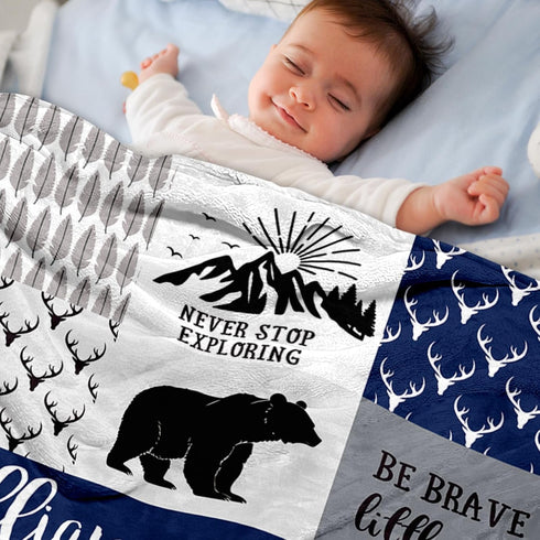 LASTSTA8 Ship Next Day,Ship Next Day,Personalized Baby Blankets for Boys Girls, Custom Flannel Blanket with Name