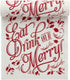 Five Star Napkins Eat Drink & Be Merry Christmas Cocktail Napkins, White Linen, 4.5" x 4.5" (50 x)
