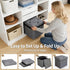 ZEUKMXOO Storage,35 Inches Grey15Wx15Dx15H Storage Ottoman Footrest Stool Small Ottoman with Foldable Ottomans Foot