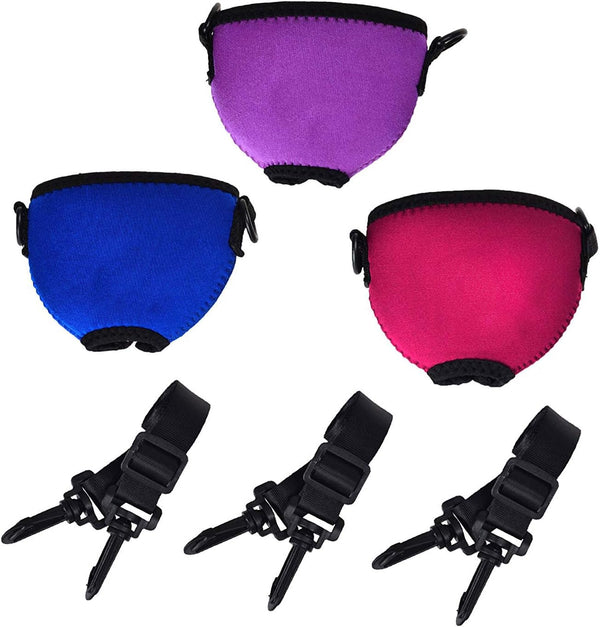 Beautyflier Wine Glass Insulator/Drink Holder, Neoprene Sleeve with Adjustable Neck Strap, Blue/Burgundy/Purple