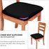 Gute Chair Seat Covers, Stretch Solid Dining Room Chair Protectors with Ties (4 Pcs, Black)