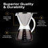 Bean Envy Pour Over Coffee Maker - 5 Cup Borosilicate Glass Carafe with Rust Resistant Stainless Steel Filter