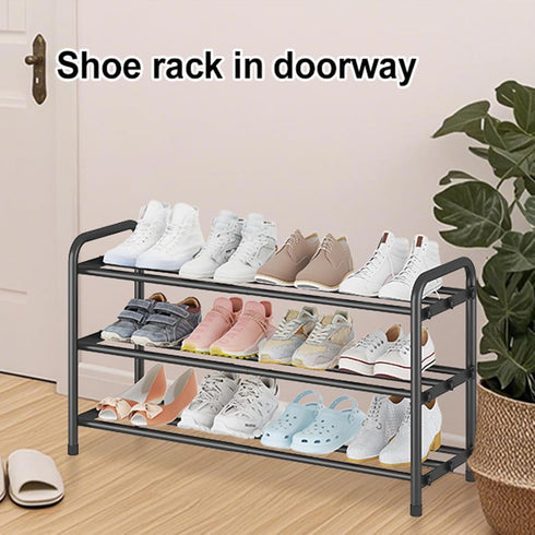 Aniston 17.6"-32" 3 Closet, (3 Expandable Shoe Rack, Adjustable Small Shoe Rack, Tier Metal Shoe Shelf