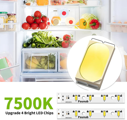 New Upgraded WR55X26671 Led Light Board for GE Freezer Refrigerators Replace PS11767930 AP6035586 4468532 EAP11767930, Waterproof, 2 PCS, Year Warranty by Paunub