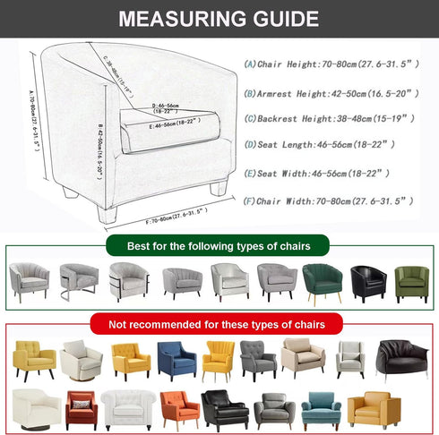 2 14 NILUOH Club Chair Slipcover Piece Stretch Barrel Chair Covers Printed Tub Chair Slipcovers Soft Accent Armchair