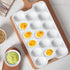 17-Hole ONEMORE Ceramic Deviled Egg Platter, Christmas Deviled Egg Tray Rectangular Fridge Eggs Holder Appetizer