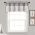 Lush Decor Linen Button Farmhouse Valance - 52" W x 18" L, Gray & White, Rustic Kitchen Curtains with Coconut Husk