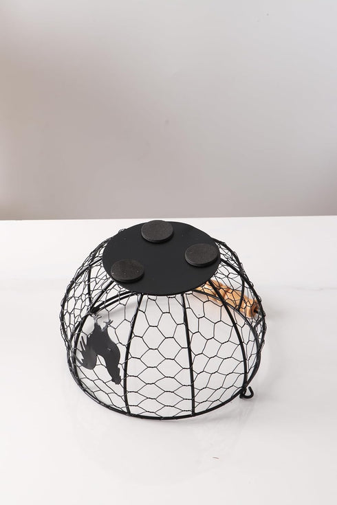 Countertop Fresh Eggs Collecting Basket With HandleVintage Style Metal Wire Eggs Holder Basket for Kitchen Storage Bin