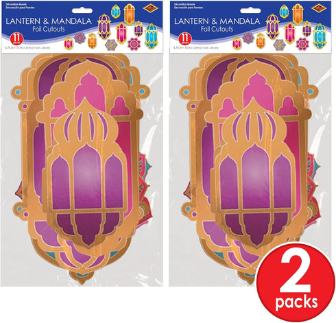 Foil Lantern & Mandala Cutouts Pack of 2